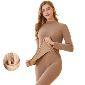 Ensembles de sous-vêtements thermiques en polaire épaisse pour femmes en coton sur mesure pour l'hiver froid - Product Image 2