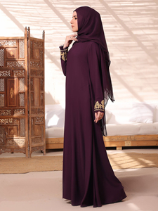 Prix de gros 2024 Dernière conception de la mode à manches longues pour femmes Abaya respirant dames longues robes musulmanes Abaya - Product Image 4