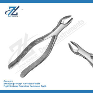 Pince d'extraction motif américain figue 62 incisives prémolaires à feuilles caduques qualité allemande Starnderd ensemble d'instruments chirurgicaux dentaires - Product Image 2