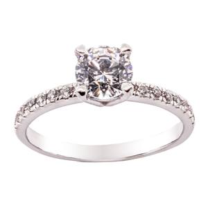 Bagues de bijoux fins en or blanc 10 carats de haute qualité à la mode bandes de fiançailles plaquées rhodium pour les occasions de mariage pour les femmes - Product Image 4