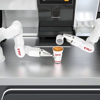 Kiosco Automatizado para Preparar Café, Robot Barista 24/7, Pantalla Táctil, Pago, Autolimpieza, para Operaciones Comerciales, CE ISO TS 15066