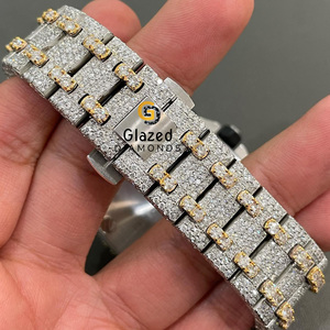 Reloj Moissanite Personalizado de Hip Hop con Cronógrafos y Adorno con Diamantes de Claridad VVs de Corte Brillante Redondo para Hombre - Product Image 3