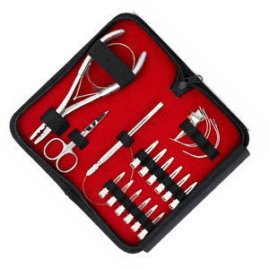 Kit d'outils professionnels TEEJAY pour extensions de cheveux à usage commercial – Pinces, ciseaux, clips, outil à boucle, aiguilles d'installation en acier inoxydable - Product Image 3