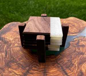 Premium Écologique Mignon Carré Dessous De Verre Résine Époxy Bois D'acacia Alimentaire-Sûr Thé Café Lait Antic Ustensiles De Cuisine Tapis Tampons Conception - Product Image 4