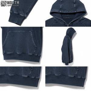 Hoodi délavé vintage pour homme-Mélange de coton surdimensionné avec finition en détresse unique et sweats à capuche avec poche avant Sweats à capuche pour hommes - Product Image 3