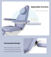Mobilier luxueux de salon avec éclairage LED Esthéticienne Chaise Faciale à cils incurvés Lit de beauté électrique Table de massage à 3 ou 4 moteurs