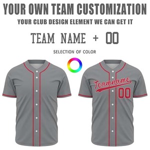 Custom Unisex Baseball Jersey Breathable 100% Polyester Fabric Digital Print Quick Dry 260g Four-Way Stretch Eco-Friendly Team - Product Image 6