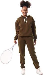 Sweat-shirt 2 pièces en molleton confortable et décontracté pour femmes Sweat à capuche respirant avec poches Look élégant pour l'exportation - Product Image 3