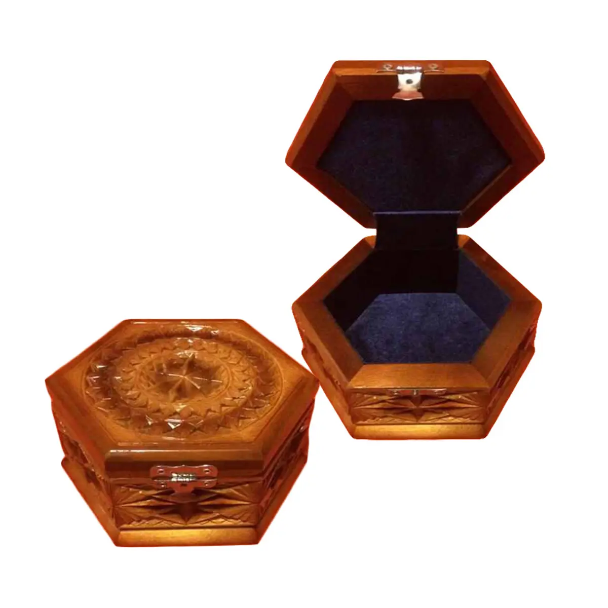 Classic carved jewelry box made of precious wood hard and light wood memorable gift for family and friends