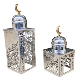 Ramadán Eid Mubarak Decoración de mesa para el hogar adornos de estrella de luna creciente de Metal dorado con tapa para decoración festiva del hogar - Product Image 4