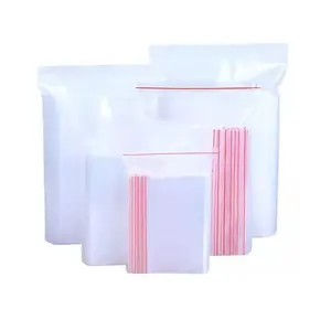 Sacs en poly à fermeture éclair refermable en plastique transparent avec joint de verrouillage refermable sacs de fermeture à glissière transparents