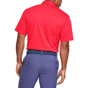 Chemise à manches courtes rouge pour homme SONISPO, 100% polyester, respirante, tricotée, coupe décontractée, longueur normale - Product Image 5