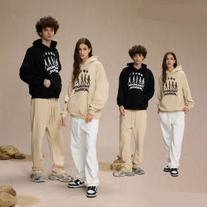 Survêtement unisexe de qualité supérieure en molleton 100% coton, sérigraphié et délavé à l'acide, personnalisé, épais, style streetwear hivernal, design 2 en 1 - Product Image 5