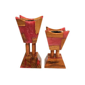 Quemador de Incienso Bakhoor de Madera Hecho a Mano con Resina Epoxi Roja, Ecológico, Religioso, Árabe, de Oriente Medio, Fragancia para el Hogar, Ramadán - Product Image 2