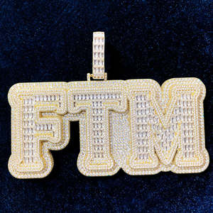 Colgante de Diamante Moissanita Cultivado en Laboratorio, Estilo Hip-hop, Oro de 14k, para Mujer, Personalizado, Nuevo, Elegante, con Certificación GIA, Joyería al por Mayor - Product Image 4