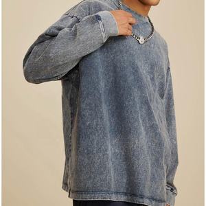 เสื้อสเวตเชิ้ตคอกลมทรงโอเวอร์ไซส์สไตล์วินเทจ ลวดลายฟอกสี สำหรับผู้ชาย เนื้อผ้าหนา สตรีทแวร์ - Product Image 5