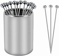 Pics d'olive en métal durables, brochettes en acier inoxydable réutilisables, ustensiles de bar polyvalents, outils de cuisine pour fêtes à domicile - Product Image 4