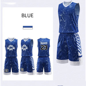 Tissu en polyester personnalisé bon marché ensemble d'uniformes de basket-ball pour garçons enfants top ventes personnalisé votre propre logo ensemble de basket-ball taille 5 6 7 - Product Image 3