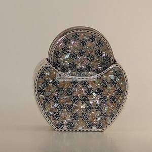 Meilleur cadeau d'incrustation d'os sous-verre floral noir personnalisé ensemble de sous-verre en nacre de qualité supérieure hôtels et restaurants - Product Image 6