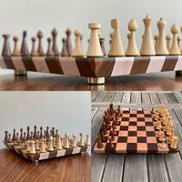 Luxe rustique pratique vente en gros jeu d'échecs en bois personnalisé jeu d'échecs grande taille plateau pliant pièces d'échecs plateau