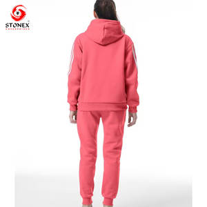 Ensemble de survêtement élégant pour femmes, taille plus, à capuche, personnalisé, séchage rapide, décontracté, impression et design de logo personnalisés, style 2025 - Product Image 4