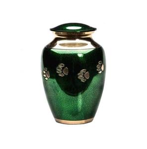 Urna de cremación para mascotas de latón más vendida urna de recuerdo pata grabada urna de ceniza personalizada con polvo negro Acabado - Product Image 3