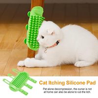 Réglable Silicone Chat Visage Grattoir Toiletteur Chatouillement Toilettage Peigne Pet Brosse Coin Pour Massage Table Jambes Escalade Cadre