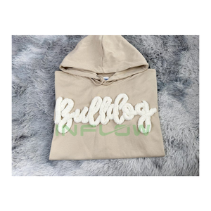 Chenille bordado Logo Unisex sudaderas con capucha 100% algodón mujeres sudaderas con capucha casual de punto personalizado sólido sudaderas con capucha para mujer - Product Image 2