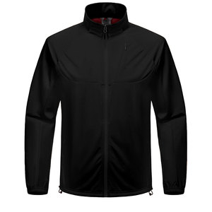 Veste à capuche en denim tissé imperméable noir personnalisée, vintage, softshell, pour homme, col montant, fermeture éclair, 100% coton, automne, sport - Product Image 1