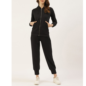 Wholesale Winter Printed Tracksuit Hoodies Breathable Sports Women Gym Tracksuit Two Piece Sweat Pants Tracksuit 100% Cotton - Product Image 1
