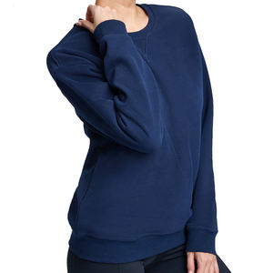Sweat-shirts à col rond en coton uni brodés sur mesure 2022 pour femmes, en molleton épais pour l'été - Product Image 3