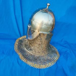 The Yarm HELMET ยุคไวกิ้งศตวรรษที่10th ทำจากเหล็กอ่อนแข็งหนา2.5มม. พร้อม aventail เพื่อการฟื้นฟูที่ดีที่สุด - Product Image 3