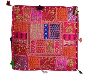 Mano bordado decoración otomana cubierta colores hecho a mano Plaza PUF cubierta - Product Image 3