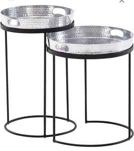 Juego de Dos Mesas de Centro de Diseño Moderno con Base de Hierro y Tapa de Aluminio Fundido, Decoración para Hogar, Oficina y Restaurante, VISHAL HANDICRAFT - Product Image 3