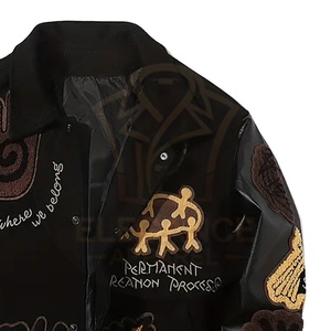 Loose Fit Canvas Front Custom Logo Breathable Windproof Durable College Baseball Varsity Jackets-Best Selling OEM Service - Product Image 2