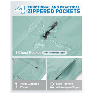 Impermeable a prueba de viento Eco-Friendly Unisex Adulto Lluvia Chaqueta con cuello de soporte y logotipo frontal-Al Aire Libre Packable Motocicleta Viaje - Product Image 3