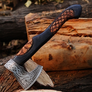 Industrial Grade Outdoor Camping <b>Axe</b> with High Carbon Steel Head and Wooden Handle for Cutting down Trees and <b>Wood</b> - Product Image 4