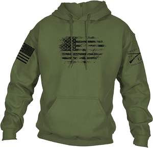 Sudadera con capucha de lana con bandera americana Vintage personalizada para hombre sudadera con bandera de EE. UU. desgastada de alta calidad - Product Image 1