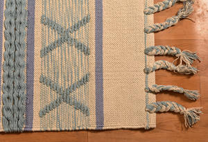 Modern <b>Boho</b> Cotton Handloom <b>Rug</b> High Pile Cut Pile Area <b>Rug</b> for Living Room Decor Novelty Patterned - Product Image 3
