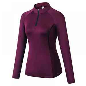 Combinaison d'équitation thermique pour femmes OEM, coupe ajustée, fermeture éclair, poche personnalisée, manches longues, vêtements de fitness à séchage rapide - Product Image 3