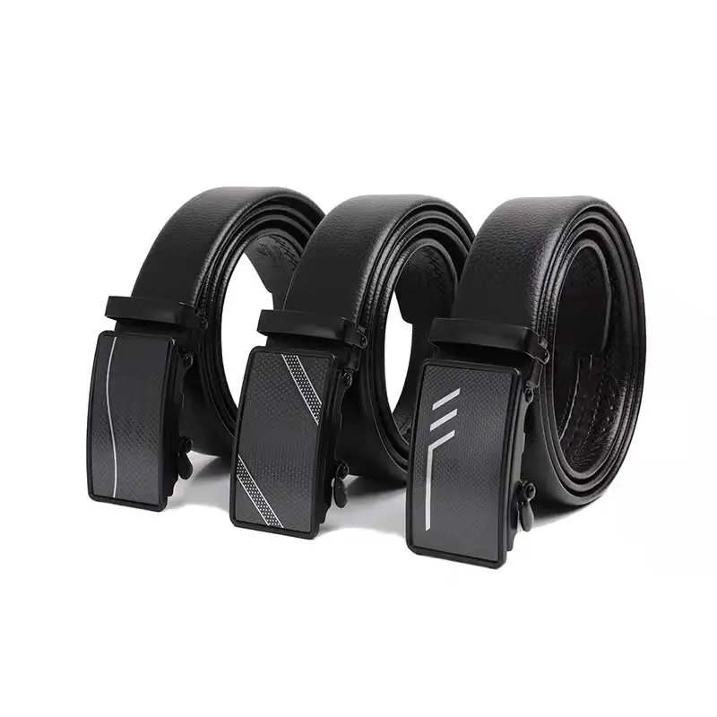 Wholesale Automatic Buckle Black Men Belt Male Genuine Leather Belt Men Strap Belt For Men