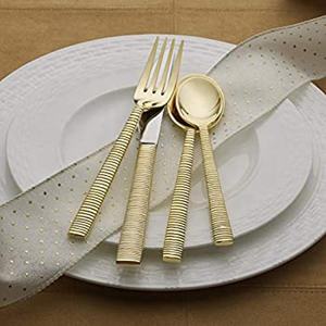Cubiertos de Lujo Reutilizables con Logotipo, Cubiertos de Metal con Acabado Dorado Espejo, Tenedor, Cuchara, Cuchillos con Mango Moderno y Juego de Cubiertos de Tenedor y Cuchara - Product Image 1