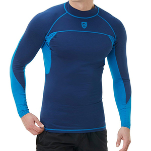 Venta caliente de los hombres de manga larga Rash Guard de alta calidad transpirable de compresión MMA Gym Wear Stretch Martial Arts Jiu Jitsu Front - Product Image 1