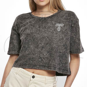 Top Corto de Verano para Mujer, Talla Grande, Ecológico, Lavado Ácido, con Diseño Personalizado y Alta Calidad - Product Image 1