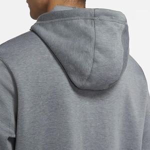 เสื้อฮู้ดสวมหัวสีเทาสำหรับผู้ชายเสื้อสเวตเชิ้ตแขนยาวสำหรับเล่นกีฬามีแผงด้านข้างสีดำมีโลโก้ตามสั่ง - Product Image 4