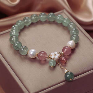 Bracelet tendance fait main Natura 10 mm en perles d'aventurine verte avec serti clos pour bijoux de mode, cadeau d'anniversaire pour elle - Product Image 3