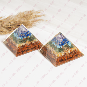 Pirámide de Orgón de 7 Chakras al por Mayor, Punta de Cristal Tallada, Piedra Preciosa de Feng Shui, Ecológica, para Sanación y Meditación, India, Hogar - Product Image 2
