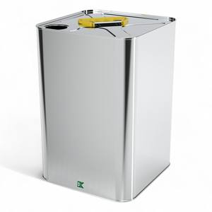 Boîte de conserve carrée 11 lt Récipient métallique pour beurre à crème 198x198x293mm 11 lt - Product Image 1