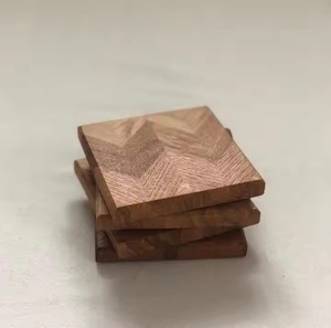 H.M.A Handicrafts engraved walnut coasters for rustic dining and kitchen table - Product Image 4