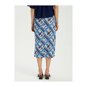 Falda lápiz plateada con estampado a cuadros para mujer, moderna y elegante - Product Image 5